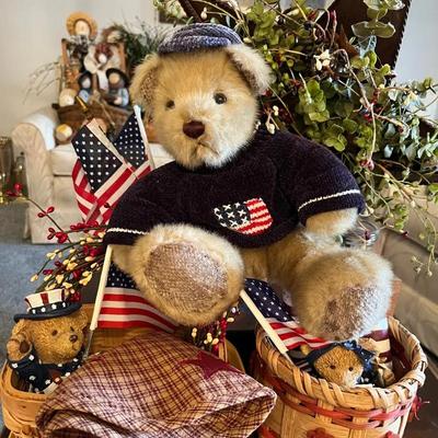 Americana Country Decor with Bear, Wagon