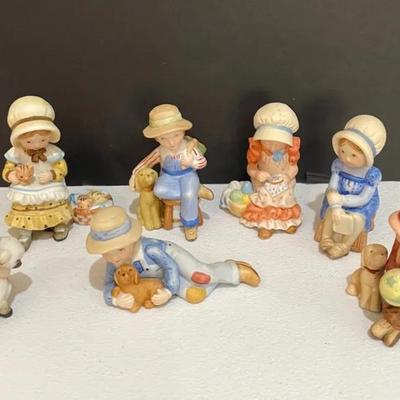 Miniature Holly Hobbie Porcelain Figurines, Vintage 