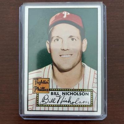 1952 Topps Baseball Card. Bill Nicholson - Philadelphia Phillies. Card #185