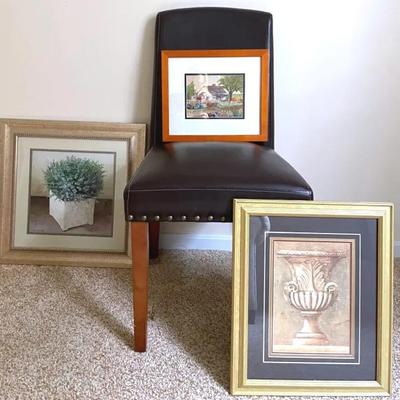 Decor With Hand Embroidered Art, Framed Prints And Chair
