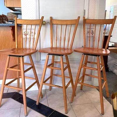 Three Maple Barstools 