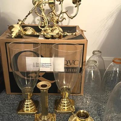 Baldwin Brass Wall Sconces and Hurricane Candleholders