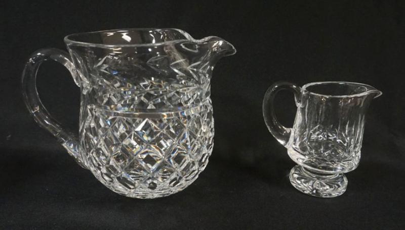 Sale Photo Thumbnail #5: 1005	WATERFORD CRYSTAL PITCHER & FOOTED CREAMER, LARGEST APPROXIMATELY 6 IN HIGH
