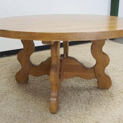 1235	DREXEL ROUND OAK PUB STYLE TABLE, APPROXIMATELY 60 IN ROUND X 30 IN H
