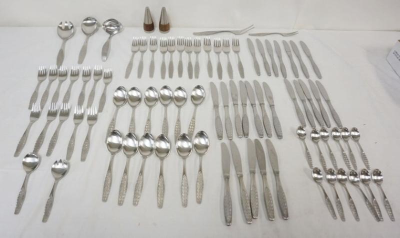 Sale Photo Thumbnail #103: 1103	DENMARK STAINLESS MID CENTURY MODERN FLATWARE SET
