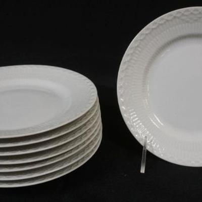 1023	ROYAL COPENHAGEN WHITE HALF LACE 8-6 3/4 IN PLATES

