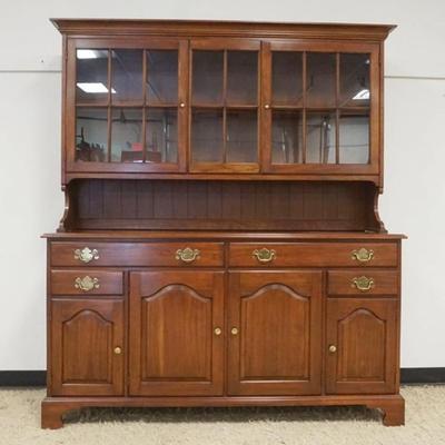 1270	VIRGINIA GALLERIES SOLID BLACK CHERRY 2 PIECE HUTCH WITH 4 DRAWERS AND 6 DOORS, APPROXIMATELY 66 IN X 21 IN X 76 IN H
