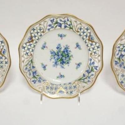 1038	3 CHALET FORGET ME NOT PLATES BY SCHUMANN BAVARIA
