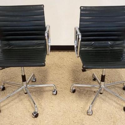 1244	EAMES ALUMINUM CHAIRS, ADJUSTABLE HEIGHT, EACH APPROXIMATELY 23 IN X 21 IN X 37 IN H
