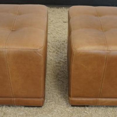 1213	PAIR OF BALLARD LEATHER OTTOMANS/FOOT STOOLS, EACH APPROXIMATELY 20 IN X 29 IN X 17 IN H
