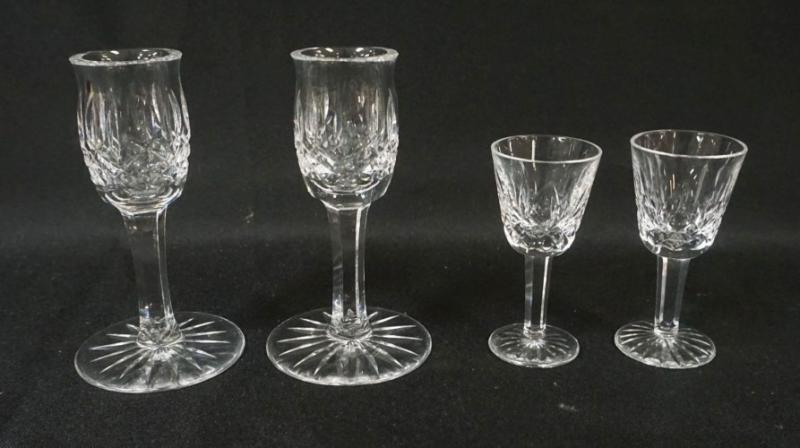 Sale Photo Thumbnail #4: 1004	WATERFORD CRYSTAL 4 CORDIALS, TALLEST APPROXIMATELY 5 IN HIGH
