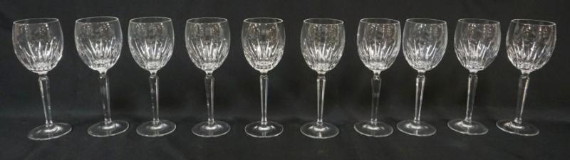 Sale Photo Thumbnail #8: 1008	WATERFORD CRYSTAL 10 WINES, EACH APPROXIMATELY 8 1/2 IN HIGH
