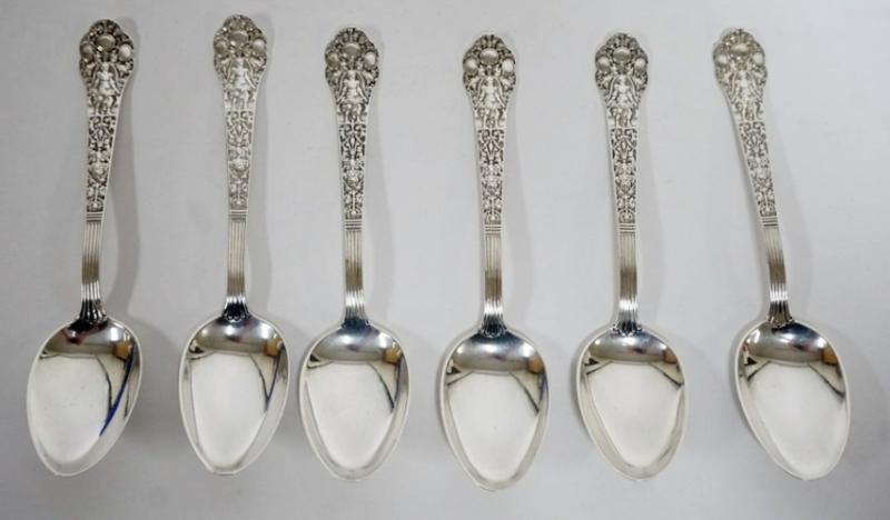 Sale Photo Thumbnail #87: 1087	STERLING SILVER *OLD MEDICI*, 6-5 3/4 IN SPOONS, 5.6 OZT
