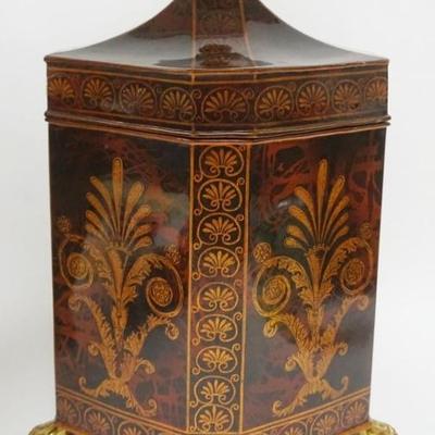 1148	HAND PAINTED MAITLAND SMITH COVERED BOX, APPROXIMATELY 14 IN X 5 IN X 18 IN H
