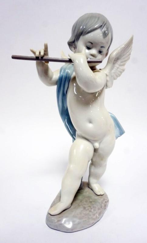 Sale Photo Thumbnail #65: 1065	LLADRO PORCELAIN FIGURE *ANGEL WITH FLUTE* APPROXIMATELY 11 IN HIGH
