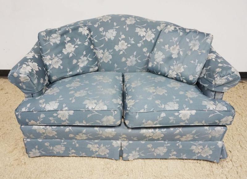 Sale Photo Thumbnail #286: 1285	STANTON COOPER FLORAL UPHOLSTERED LOVE SEAT, APPROXIMATELY 59 IN X 33 IN X 33 IN H
