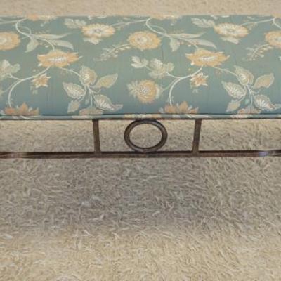 1219	WROUGHT IRON UPHOLSTERED WINDOW BENCH, COX MFG CO., APPROXIMATELY 47 IN X 22 IN X 22 IN H
