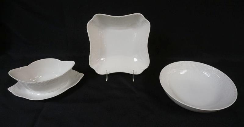Sale Photo Thumbnail #24: 1024	ROYAL COPENHAGEN WHITE HALF LACE 3 PIECE GROUP, GRAVEY, SQUARE & ROUND BOWL, LARGEST APPROXIMATELY 8 1/2 X 8 1/2 X 2 1/2 IN
