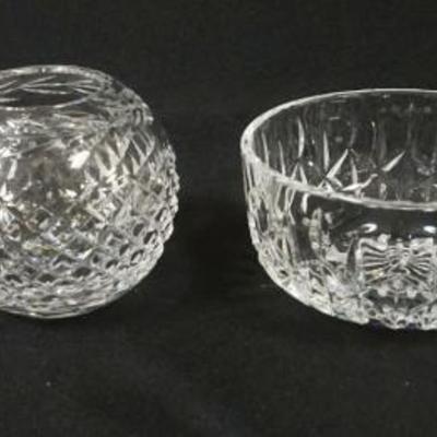 1007	WATERFORD CRYSTAL ASSORTED BOWLS INCLUDING A ROSE BOWL, LARGEST PIECE APPROXIMATELY 5 IN X 3 IN
