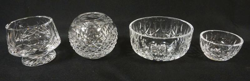 Sale Photo Thumbnail #7: 1007	WATERFORD CRYSTAL ASSORTED BOWLS INCLUDING A ROSE BOWL, LARGEST PIECE APPROXIMATELY 5 IN X 3 IN
