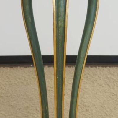 1206	ITALIAN PAINT DECORATED PAW FOOT PEDESTAL WITH GILT ACCENTS. APPROXIMATELY 16 IN X 13 IN X 48 IN H
