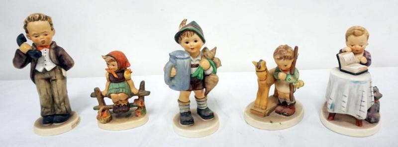 Sale Photo Thumbnail #79: 1079	GOBEL HUMMEL FIGURINES, GROUP OF 5, TALLEST APPROXIMATELY 6 IN
