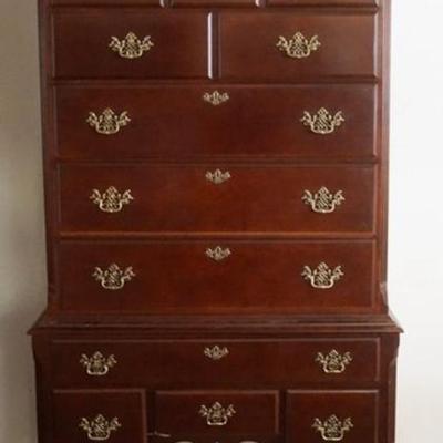 1260	STANLEY *AMERICAN HERITAGE COLLECTION* 2 PIECE HIGH BOY, APPROXIMATELY 40 IN X 18 IN X 83 IN H
