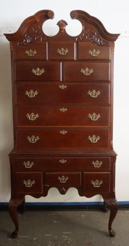 Sale Photo Thumbnail #261: 1260	STANLEY *AMERICAN HERITAGE COLLECTION* 2 PIECE HIGH BOY, APPROXIMATELY 40 IN X 18 IN X 83 IN H
