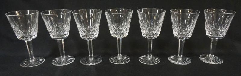 Sale Photo Thumbnail #3: 1003	WATERFORD CRYSTAL 7 WINES, EACH APPROXIMATELY 6 IN HIGH
