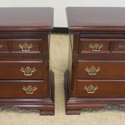 1261	PAIR OF STANLEY *AMERICAN HERITAGE COLLECTION* BED SIDE STANDS WITH PULL OUT SURFACES, EACH APPROXIMATELY 30 IN X 19 IN X 31 IN H
