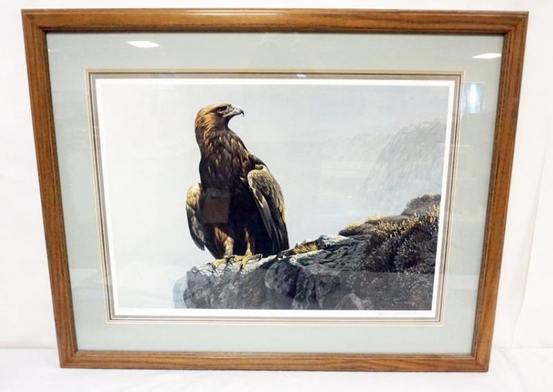 Sale Photo Thumbnail #137: 1137	ROBERT BATEMAN PRINT, FRAMED AND MATTED, PENCIL SIGNED AND NO. 866/950 *IN THE HIGHLANDS GOLDEN EAGLE*, APPROXIMATELY 39 IN X 31 IN OVERALL
