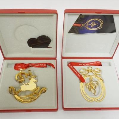 1105	2 GEORGE JENSEN DENMARK CHRISTMAS ORNAMENTS, 1991 & 1994
