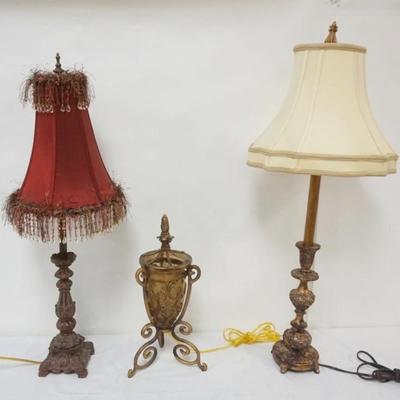 1179	GROUP OF 3 DECORATIVE TABLE LAMPS, TALLEST APPROXIMATELY 32 IN H
