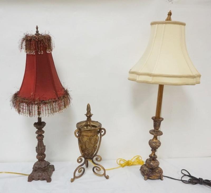 Sale Photo Thumbnail #180: 1179	GROUP OF 3 DECORATIVE TABLE LAMPS, TALLEST APPROXIMATELY 32 IN H
