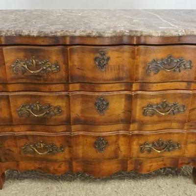 1289	CENTURY 3 DRAWER MARBLE TOP CHEST OF DRAWERS, APPROXIMATELY 48 IN X 20 IN X 34 IN H
