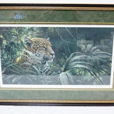 1136	ROBERT BATEMAN PRINT, FRAMED AND MATTED, PENCIL SIGNED AND NO. 266/950 *SHADOW OF RAINFOREST*, APPROXIMATELY 37 IN X 25 IN OVERALL
