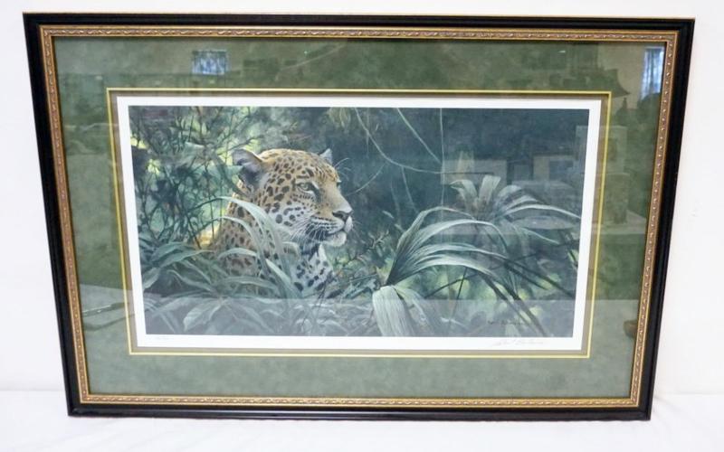 Sale Photo Thumbnail #136: 1136	ROBERT BATEMAN PRINT, FRAMED AND MATTED, PENCIL SIGNED AND NO. 266/950 *SHADOW OF RAINFOREST*, APPROXIMATELY 37 IN X 25 IN OVERALL
