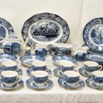 1084	LIBERTY BLUE STAFFORDSHIRE HISTORICAL COLONIAL SCENES DINNERWARE
