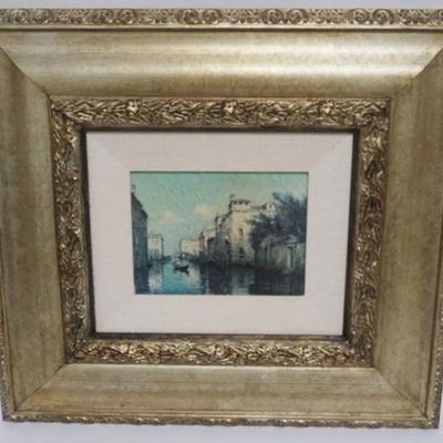 1124	FRAMED IMAGE OF VENETIAN CANAL SCENE, APPROXIMATELY 21 IN X 19 IN OVERALL
