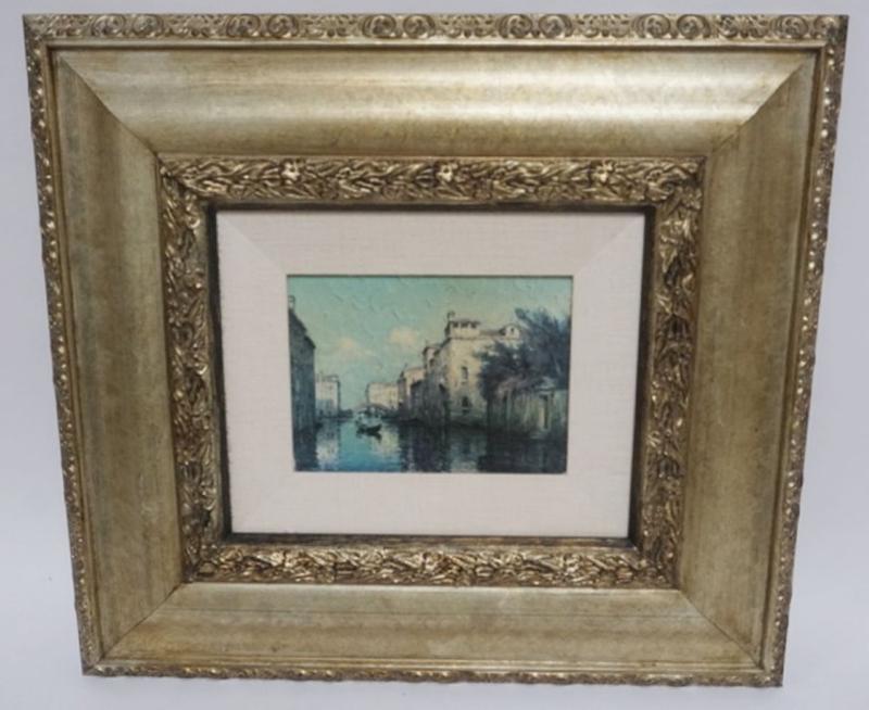 Sale Photo Thumbnail #124: 1124	FRAMED IMAGE OF VENETIAN CANAL SCENE, APPROXIMATELY 21 IN X 19 IN OVERALL
