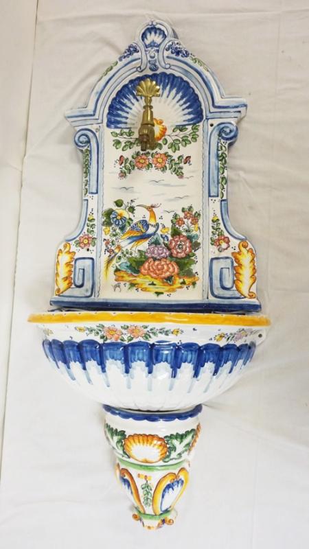 Sale Photo Thumbnail #42: 1042	CONTEMPORARY FRENCH FAIENCE LAVABO, APPROXIMATELY 20 IN X 11 IN X 48 IN HIGH
