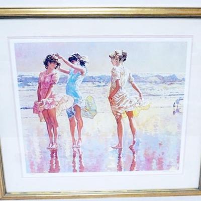 1143	ROBERT SARSONY FRAMED AND MATTED PRINT, *HOLIDAY PASTIMES*, NO. 78/530, APPROXIMATELY 32 IN X 28 IN OVERALL
