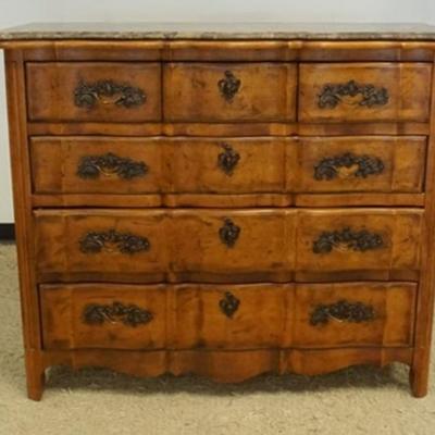 1288	CENTURY 6 DRAWER MARBLE TOP CHEST OF DRAWERS, APPROXIMATELY 54 IN X 21 IN X 45 IN H
