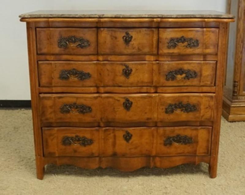 Sale Photo Thumbnail #289: 1288	CENTURY 6 DRAWER MARBLE TOP CHEST OF DRAWERS, APPROXIMATELY 54 IN X 21 IN X 45 IN H
