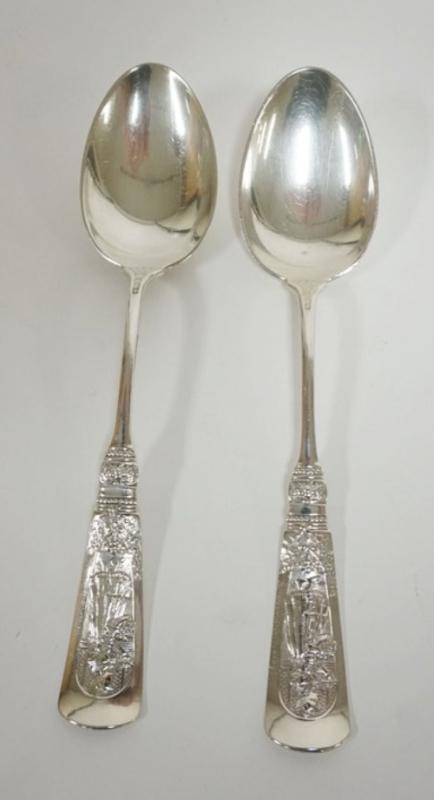 Sale Photo Thumbnail #88: 1088	STERLING SILVER *FONTAIN BLEAU*, 2-6 3/4 IN SPOONS, 2.9 OZT
