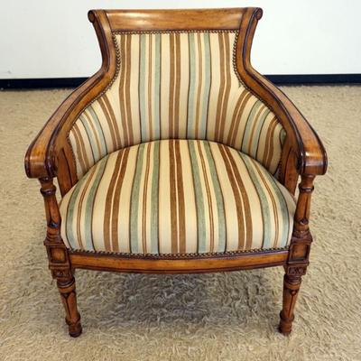 1214	UPHOLSTERED ARM CHAIR, APPROXIMATELY 29 IN X 27 IN X 36 IN H

