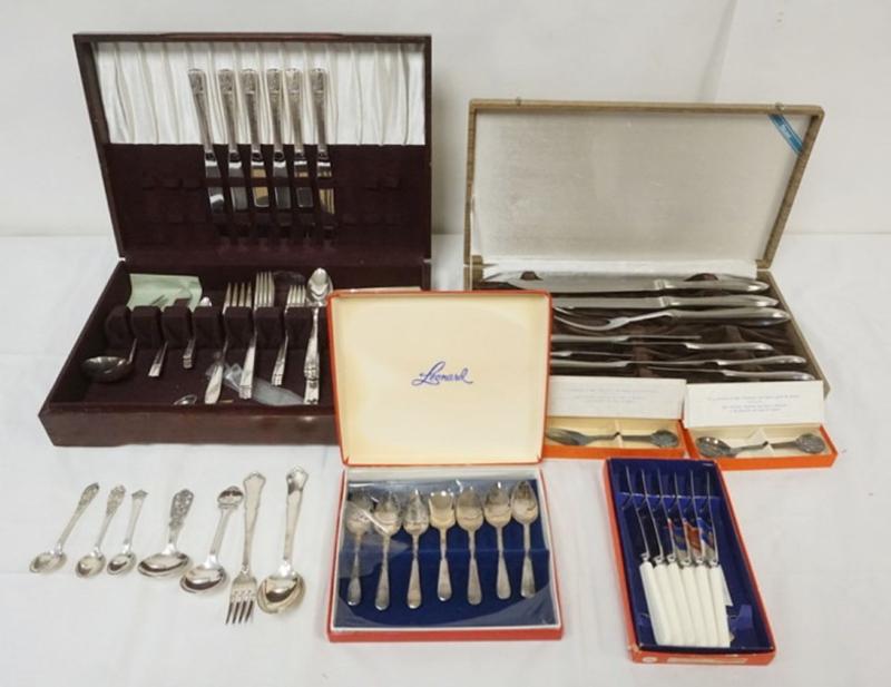 Sale Photo Thumbnail #102: 1102	GROUP OF ASSORTED SILVER PLATE FLATWARE INCLUDING SOME DANISH
