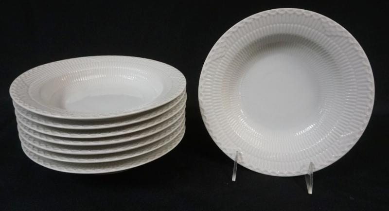 Sale Photo Thumbnail #21: 1021	ROYAL COPENHAGEN WHITE HALF LACE 8-8 1/2 IN BOWLS
