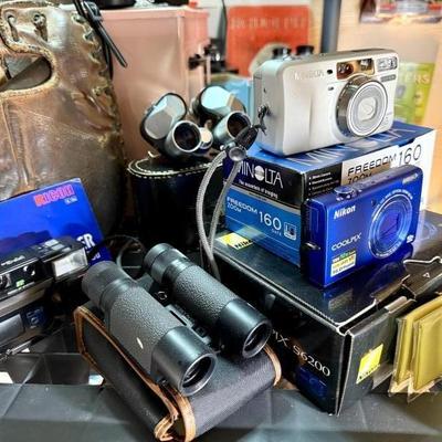 Jason Binoculars. Minolta, Ricoh camera's