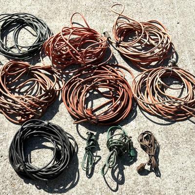Lot of 10 Extension Cords 